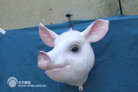 猪头挂件雕塑003