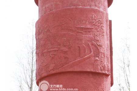 枣庄砂岩柱雕塑