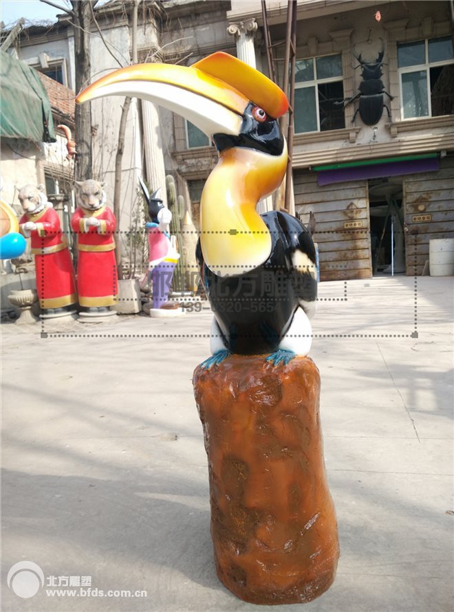 仿真巨犀鸟(新品、定制产品）玻璃钢树脂材质雕塑